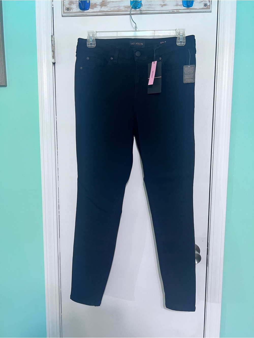 Women’s Dark Blue Slim Jeans by East Adeline Comfort Stretch Denim Size 14
